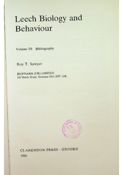 Leech Biology and Behaviour Bibliography