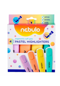 Zakreślacz pastelowy 4 kolory NEBULO