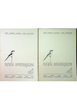 Notatki ornitologiczne 27 Tom I i II