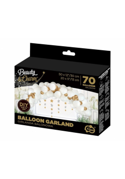 Girlanda balonowa B&C biało-złota 70szt