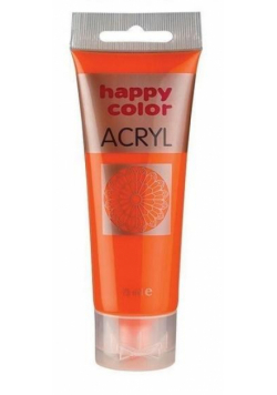 Farba akrylowa 75ml pomarańczowa fluo HAPPY COLOR
