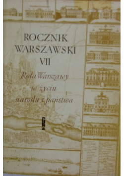 Rocznik warszawski VII Rola Warszawy w życiu narodu i państwa
