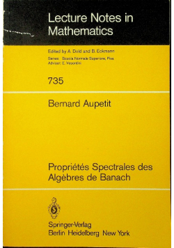 Proprietes spectrales des algebres de banach