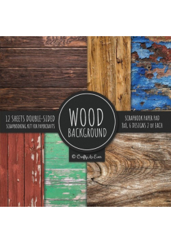 Wood Background Scrapbook Paper Pad 8x8 Scrapbooking Kit for Papercrafts, Cardmaking, DIY Crafts, Rustic Texture Design, Multicolor