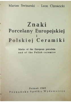 Znaki Porcelany Europejskiej i Polskiej Ceramiki 1949 r.