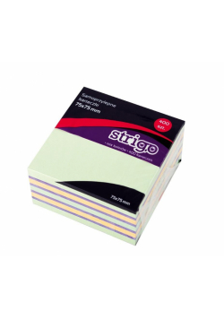 Karteczki samoprzylepne 76x76mm 400K pastel STRIGO