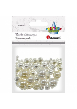 Koraliki plastikowe perełki białe perłowe100szt