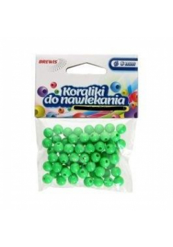 Koraliki do nawlekania zielone + sznurek 8mm 16