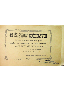 49 śpiewów kościelnych 1910 r