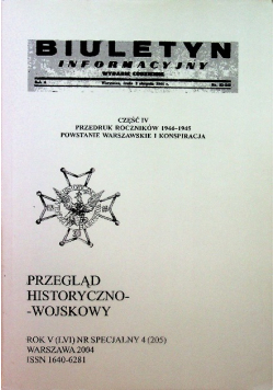 Przegląd historyczno wojskowy rok LVI nr 4 ( 205 )