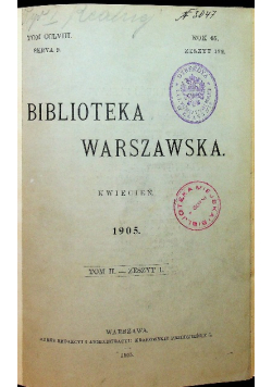 Biblioteka Warszawska 1905 tom CCLVIII