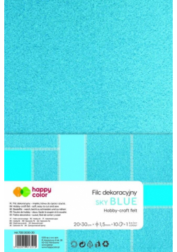 Filc dekoracyjny błękitny 10szt HAPPY COLOR