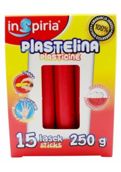 Plastelina czerwona 15 lasek 250g