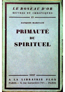 Primaute du spirituel 1927r