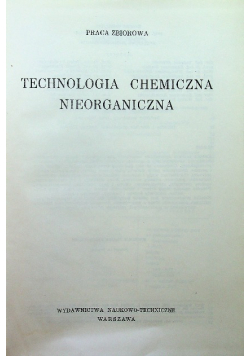 Technologia chemiczna nieorganiczna