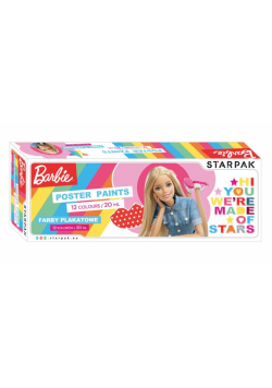 Farby plakatowe Barbie 12 kolorów