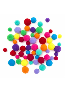 Pompony pluszowe juicy 60szt mix