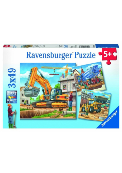 Puzzle 3x49 Duże pojazdy budowlane