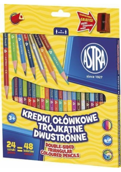 Kredki ołówkowe trójkątne dwustr. 24=48 kol. ASTR