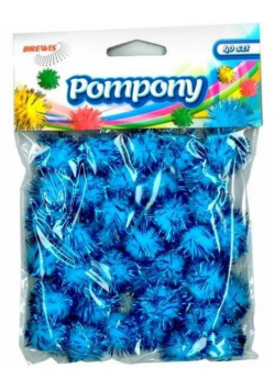 Pompony metaliczne niebieskie 2cm 40szt