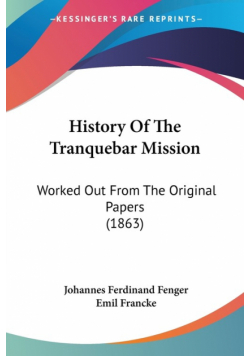 History Of The Tranquebar Mission
