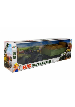 Zielony traktor z belami siana R/C 2.4G