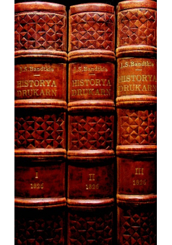 Historya drukarn Tom I do III reprint z 1826 r