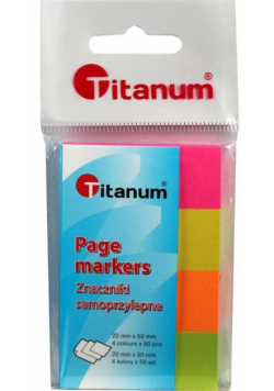 Zakładki indeksujące fluo 20x50mm 4x50 kartek