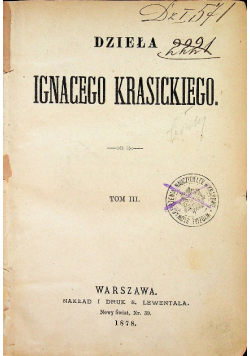 Dzieła Ignacego Krasickiego tom III 1878 r.