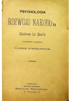 Psychologia rozwoju narodów 1897 r.