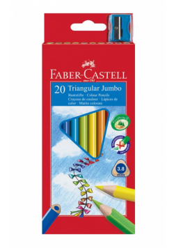 Kredki Jumbo trójkątne 20 kol + temp FABER CASTELL