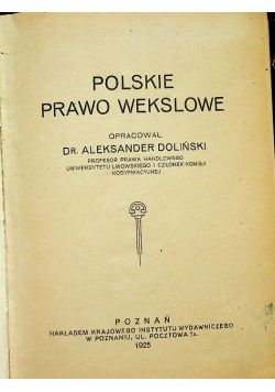 Polskie prawo wekslowe 1925 r.