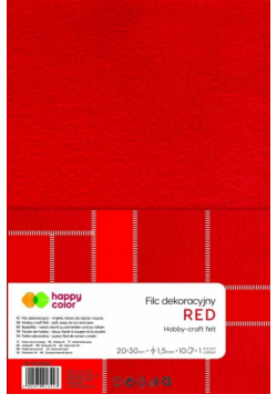 Filc dekoracyjny czerwony 10szt HAPPY COLOR