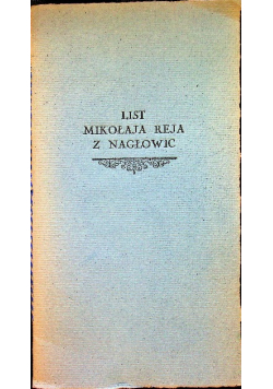List Mikołaja Reja z Nagłowic