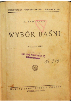Andersen Wybór baśni 1946 r.