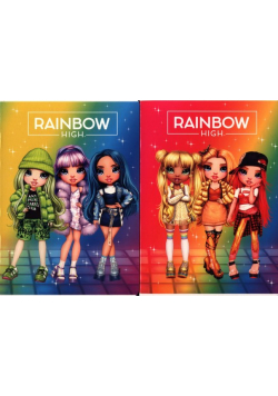 Zeszyt A5 w kratkę 16 kartek Rainbow High 20 sztuk mix