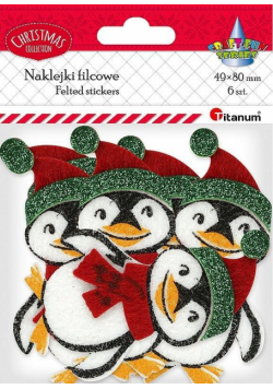 Naklejki filcowe 3D pingwiny 6szt