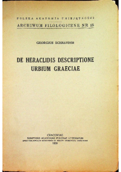 De heraclidis descriptione urbium graeciae 1939 r.