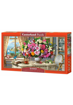 Puzzle 4000 Summer Flowers and Cup of Tea CASTOR