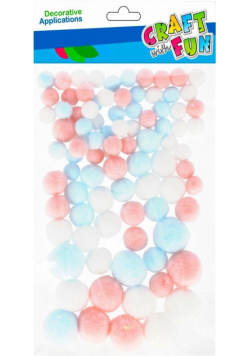 Pompony pastelowe mix kolorów 90szt
