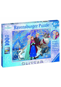 Puzzle 100 Kraina Lodu Błyszczący śnieg XXL brokat