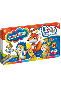 Kredki w pudełku metalowym 24 kolory BAMBINO