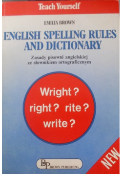 English spelling rules and dictionary
