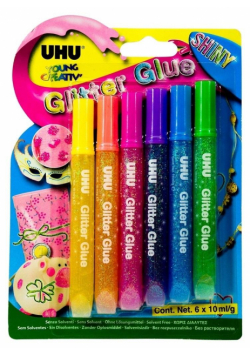 Klej brokatowy Creative Glitter 6 kolorów UHU