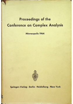 Proceedings of the conference on complex analysis