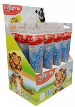 Klej brokatowy srebrny 40ml (12szt)