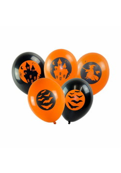 Balony z halloweenowym nadrukiem 5szt