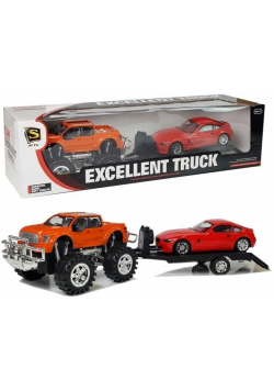 Zestaw pojazdów Monster Truck + laweta + BMW