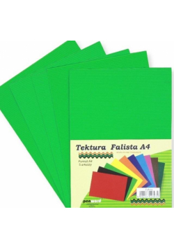 Tektura A4 falista zielona 5szt