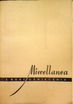 Miscellanea z doby oświecenia 2